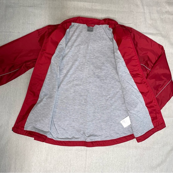 Vintage Nike Full Zip Windbreaker Jacket Womens Small 4-6 Swoosh Logo Red - Picture 4 of 10